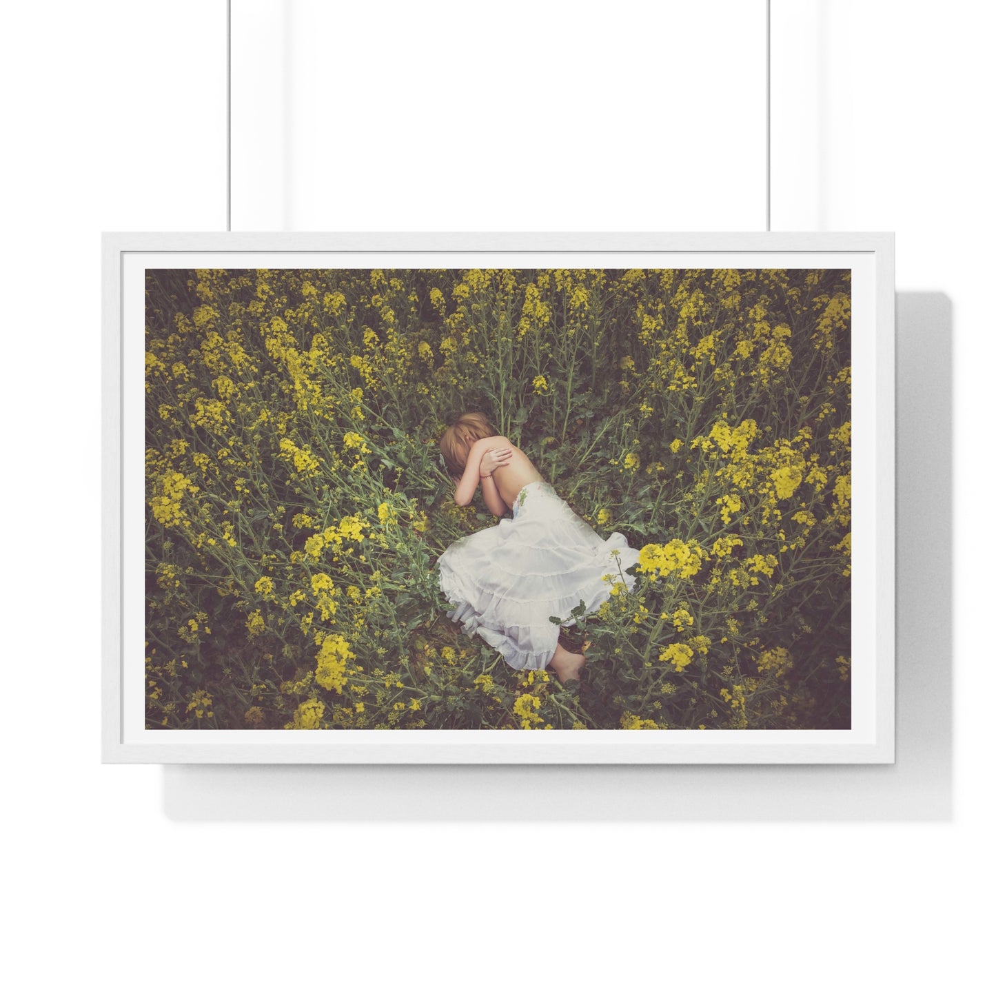 Asleep in the Rapeseed Field 'Designed by AI' Framed Art Print