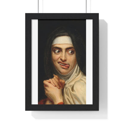Crazy Nun, Surrealist Art, Large Decor Framed Print