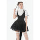 Dark in Love Court-Style Black and White Lace Blouse