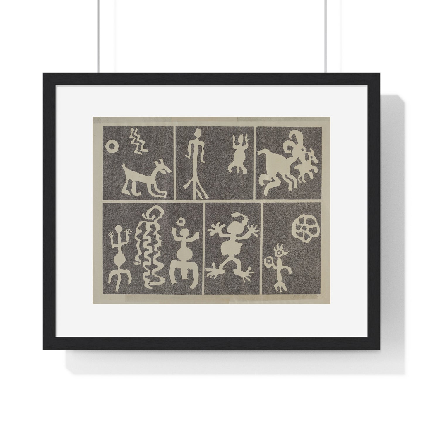 Petroglyph Design (1935-1942) by Lala Eve Rivol, from the Original, Framed Art Print
