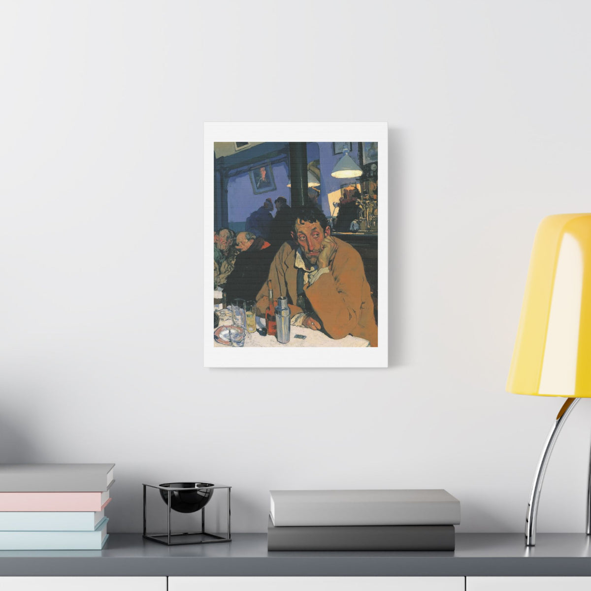 Café Art, Print on Satin Canvas, Stretched