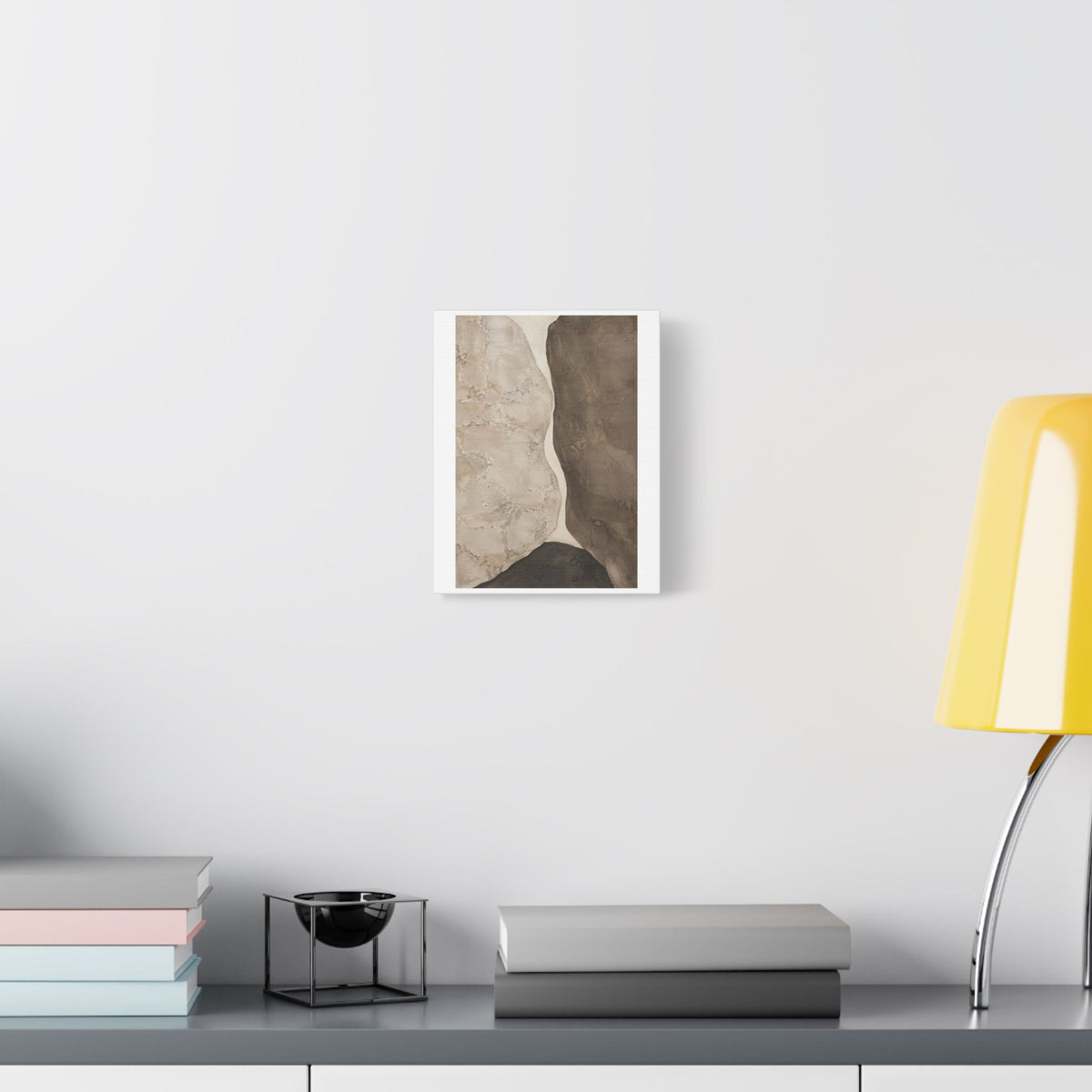 Travertine and Taupe Monoliths, Decor Art Print on Satin Canvas, Stretched