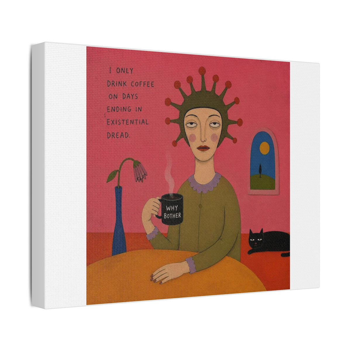 Why Bother? Cartoon Art Print on Canvas