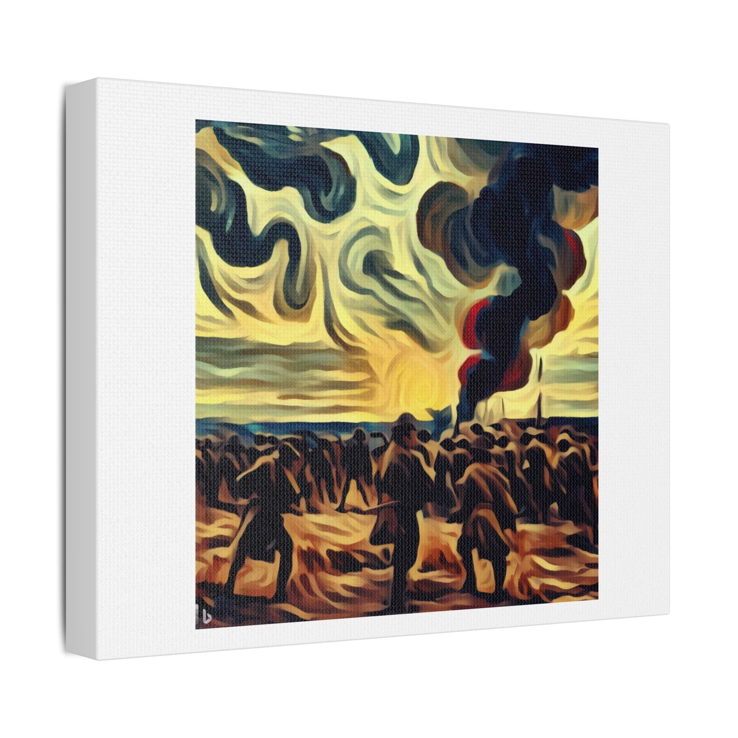 War in the Style of Edvard Munch 'Designed by AI' Art Print on Canvas