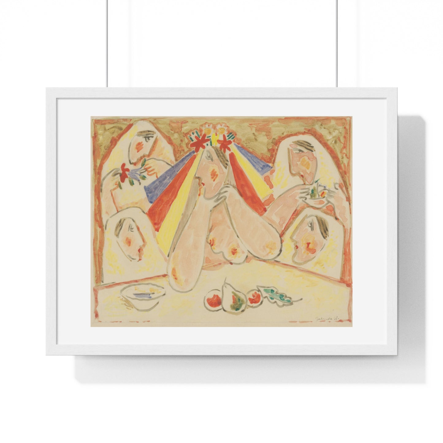 Bride (Bride Among Bridesmaids) by Mikuláš Galanda (1938), from the Original, Framed Art Print