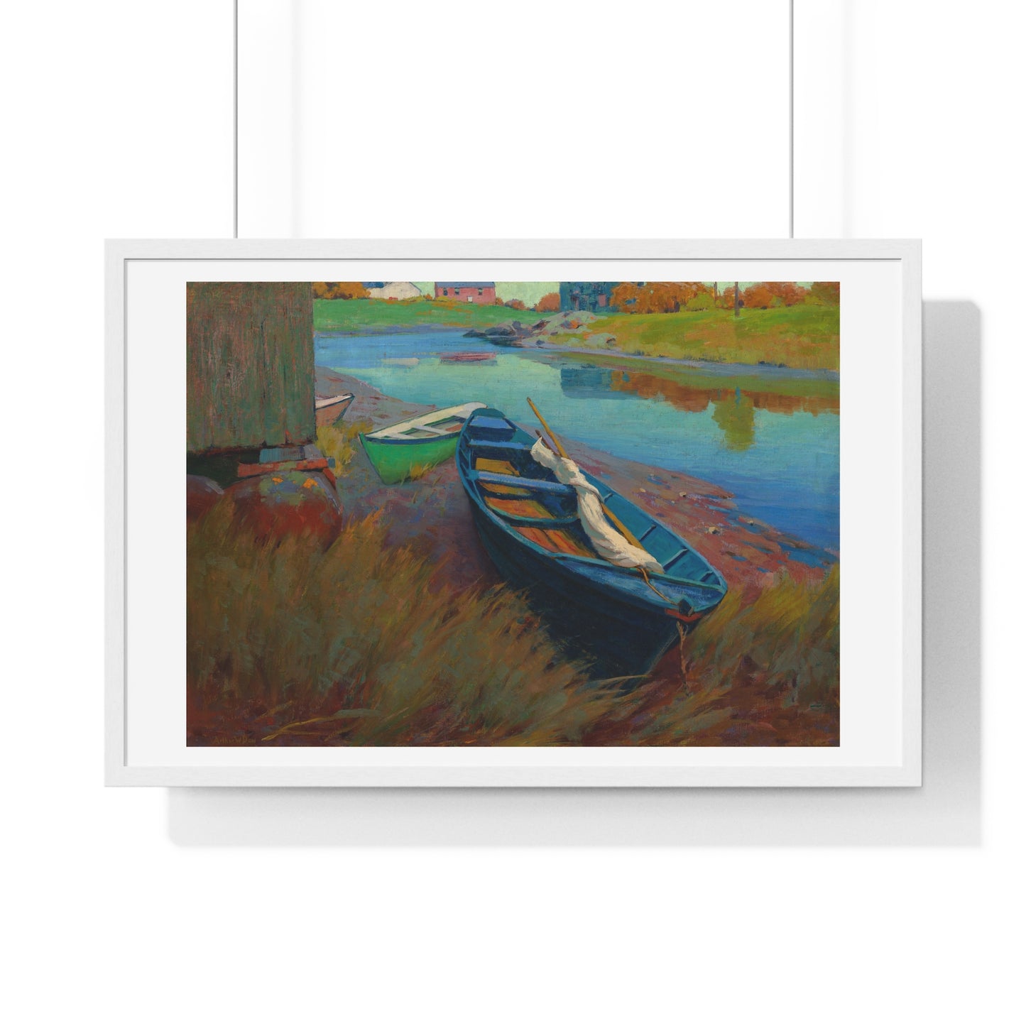 Boats at Rest (circa 1895) by Arthur Wesley Dow, from the Original, Framed Print