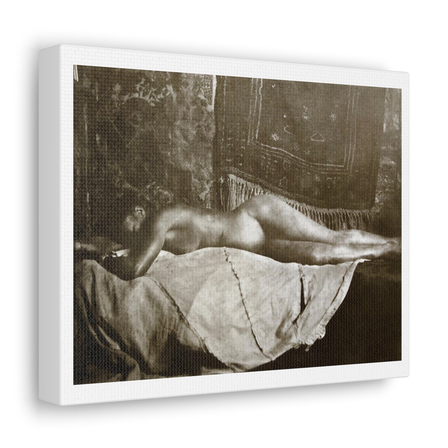 Reclining Nude 'Liggend Naakt' (1800–1900) by George Hendrik Breitner, from the Original on Satin Canvas