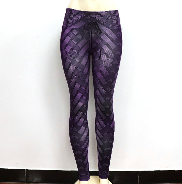 Barbarella Leggings, High Waist 'Iron Weave' Design Workout Pants