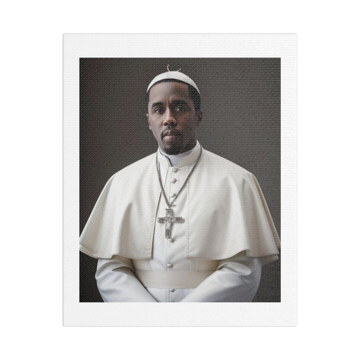 Pope Diddy 'Designed by AI' Art Print on Canvas