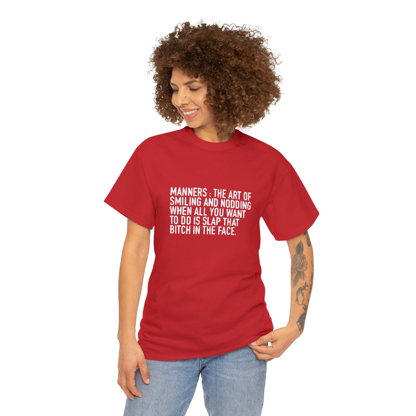 Manners: The Art of Smiling and Nodding, Funny Sarcastic T-Shirt