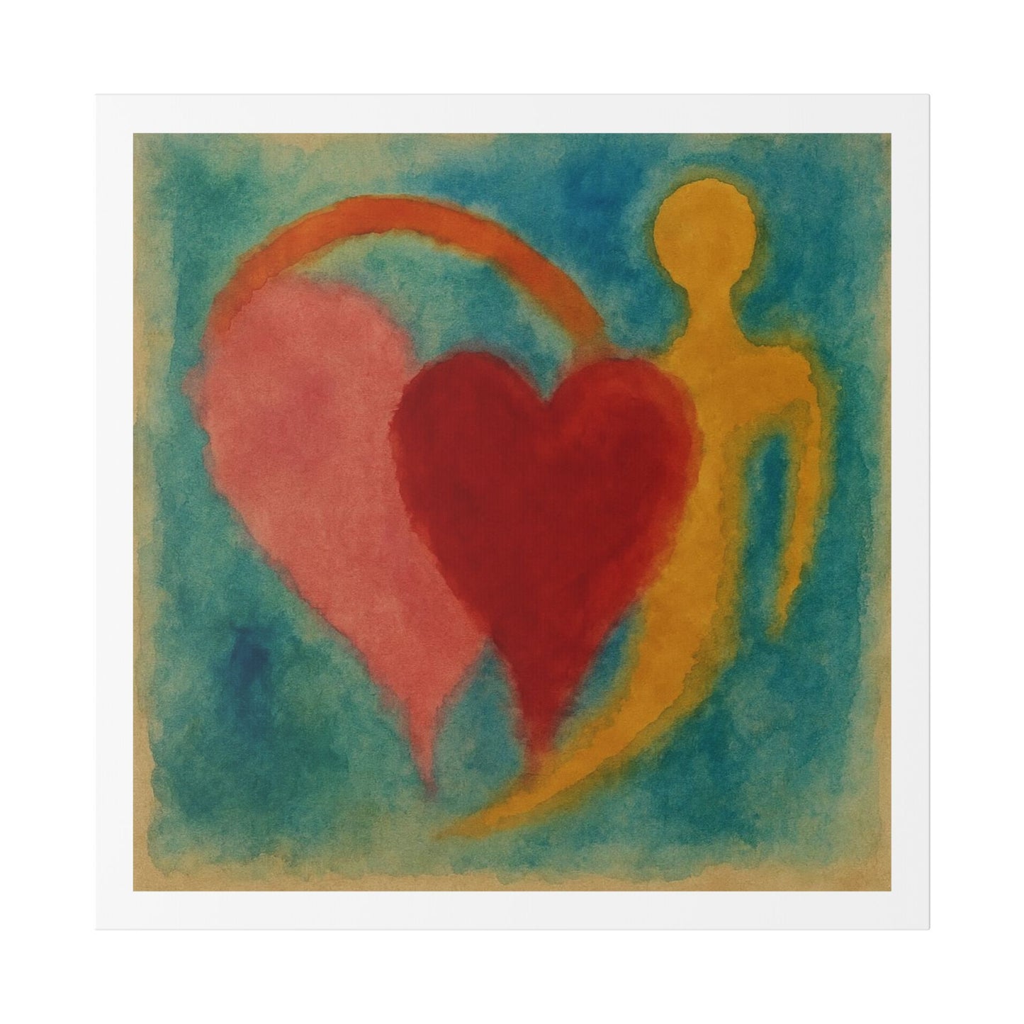 Love and Life in the Art Style of Helen Frankenthaller 'Designed by AI' Canvas Art Print