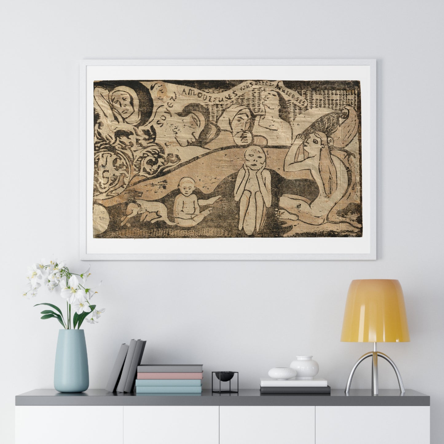 Soyez Amoureuses, Vous Serez Heureuses (Be Loving, and You Will be Happy), from the Suite of Late Wood-Block Prints by Paul Gauguin