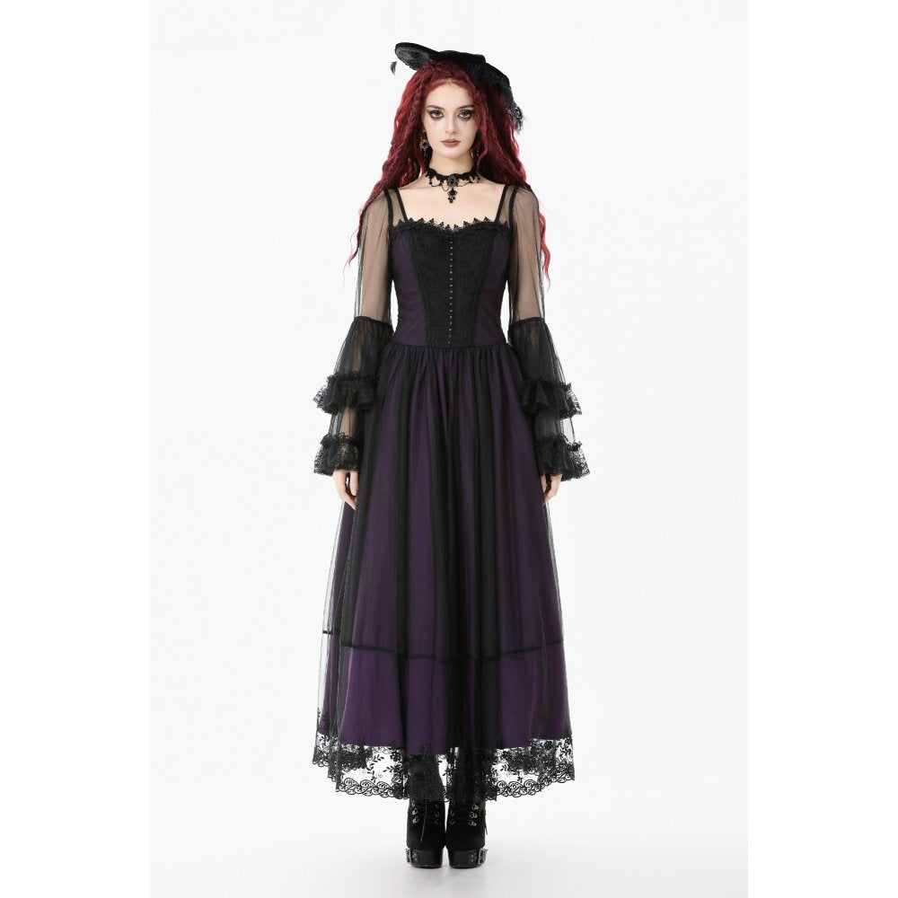 Dark in Love Lilith Bell-Sleeve Gothic Maxi Dress