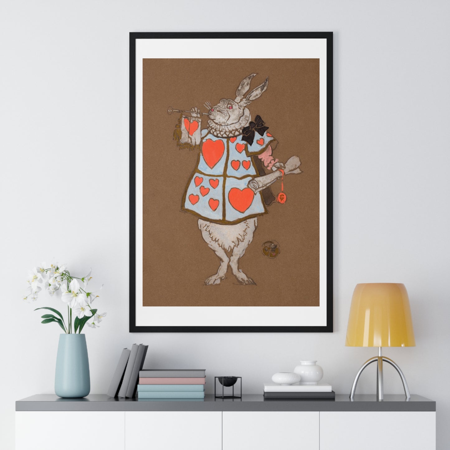 White Rabbit with Herald's Costume Design (1915) for Alice in Wonderland by William Penhallow Henderson, from the Original, Framed Print