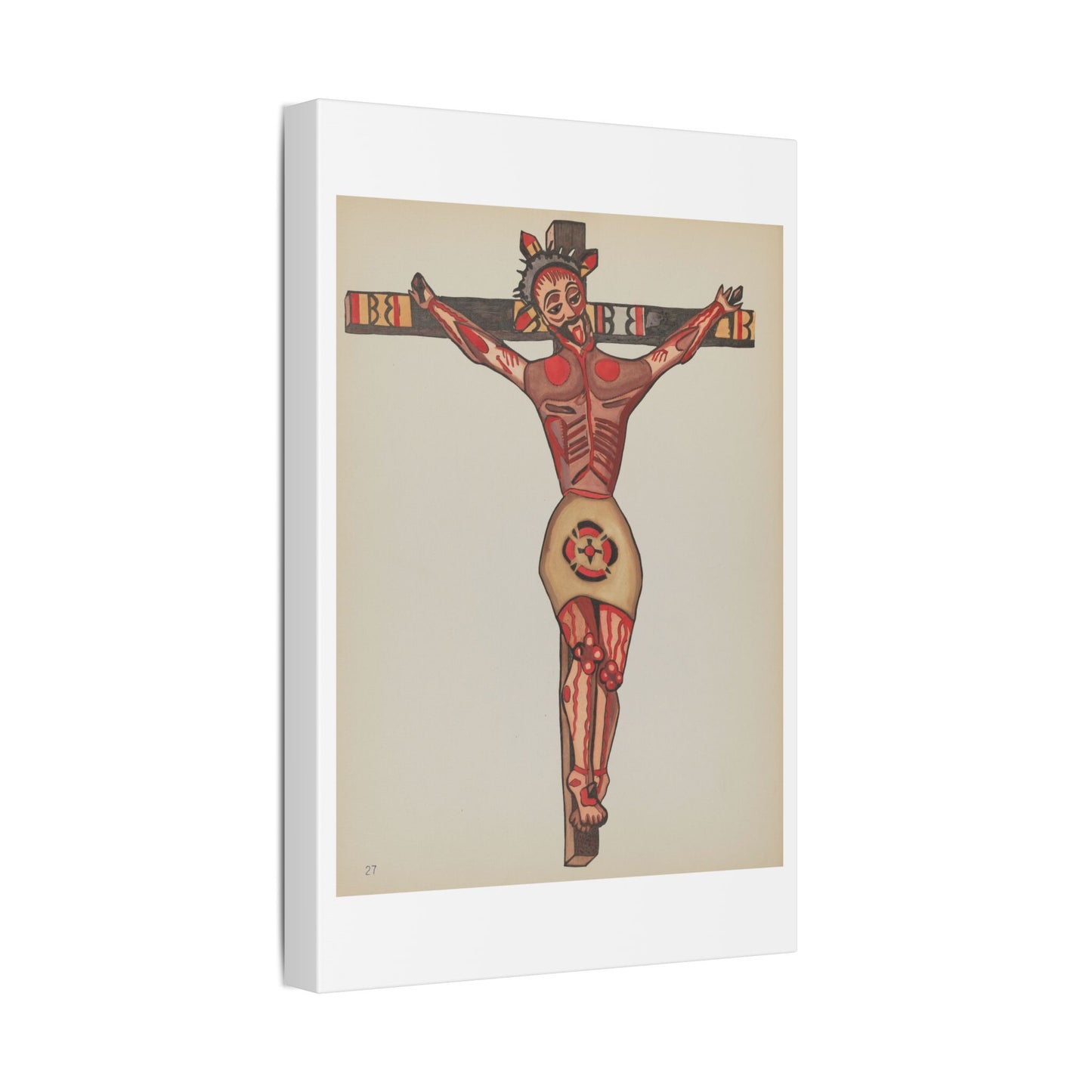 Plate 27 Christ Crucified from Portfolio Spanish Colonial Designs of New Mexico, from the Original, Canvas Art Print