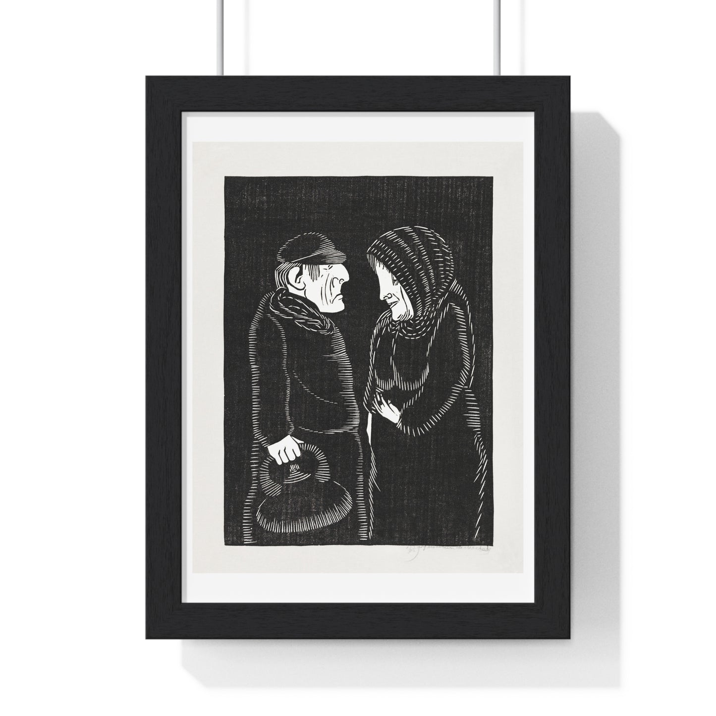 Fantastical Man and Woman 'Fantasie Man en Vrouw' (1929) by Samuel Jessurun de Mesquita, from the Original, Framed Art Print