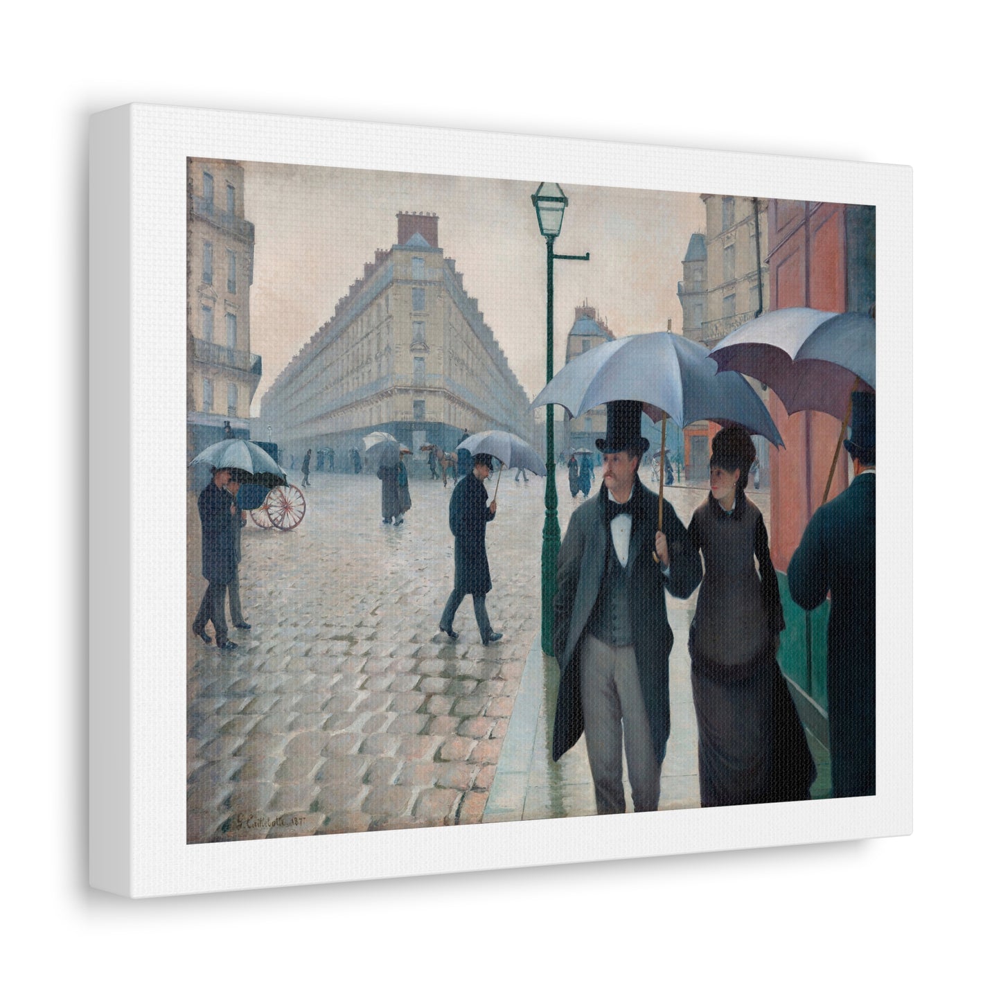 Paris Street Rainy Day (1877) by Gustave Caillebotte, from the Original, Art Print on Canvas