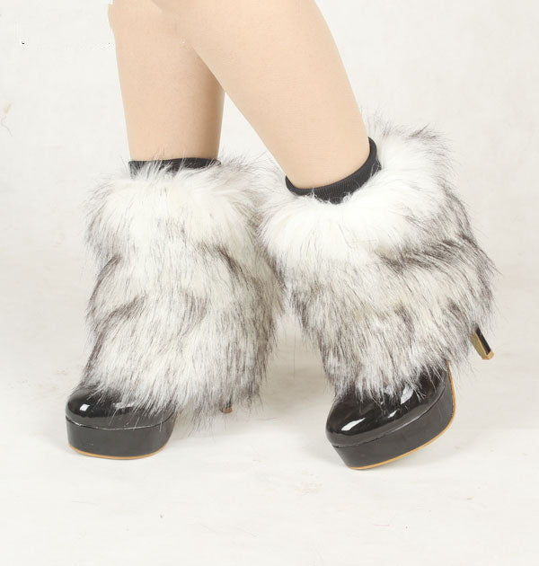 Faux Rabbit Fur Winter Women's Leg Warmers