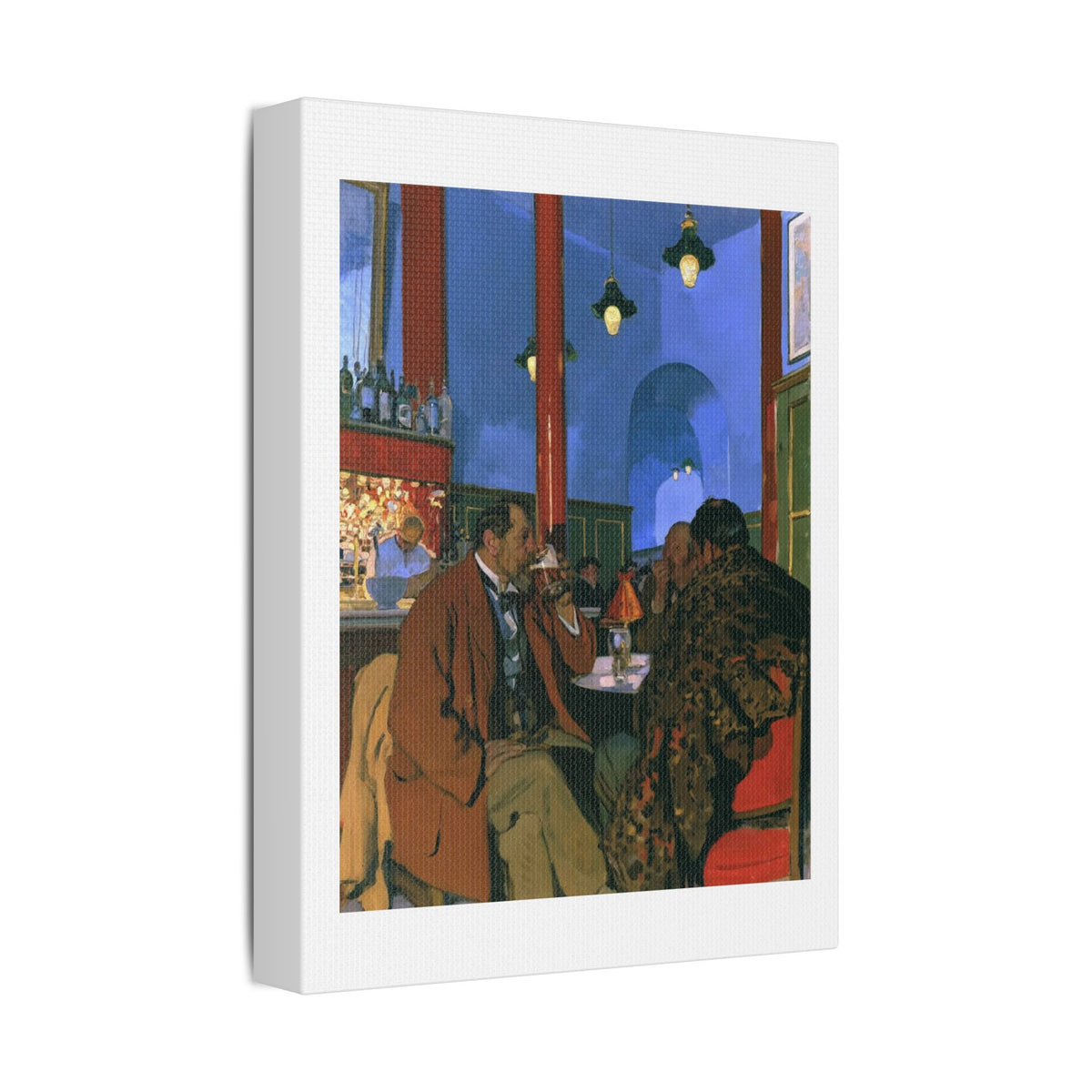 Café Art V, Print on Satin Canvas, Stretched