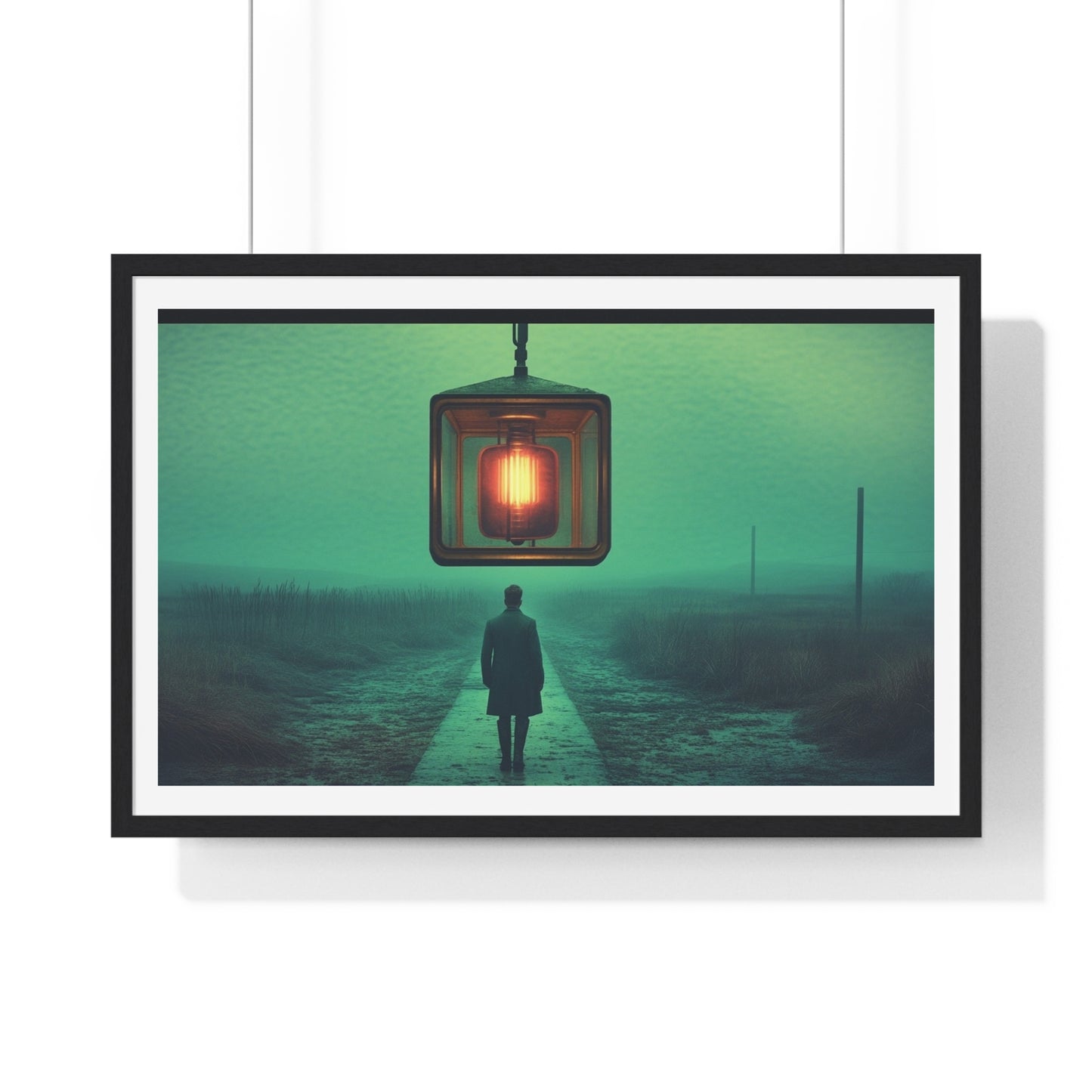 Cinematic Dystopia, Photographic Art 'Designed by AI' Framed Print