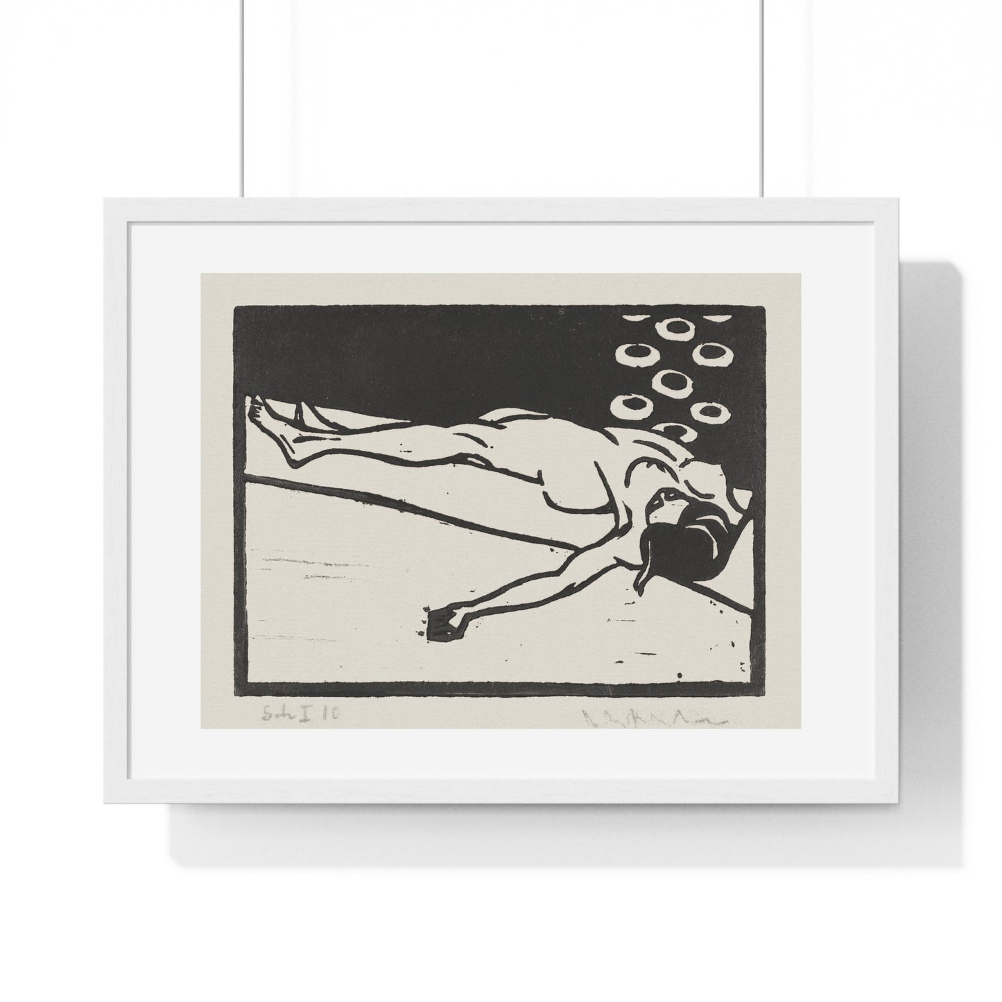 Reclining Nude (1905) by Ernst Ludwig Kirchner, from the Original, Framed Print