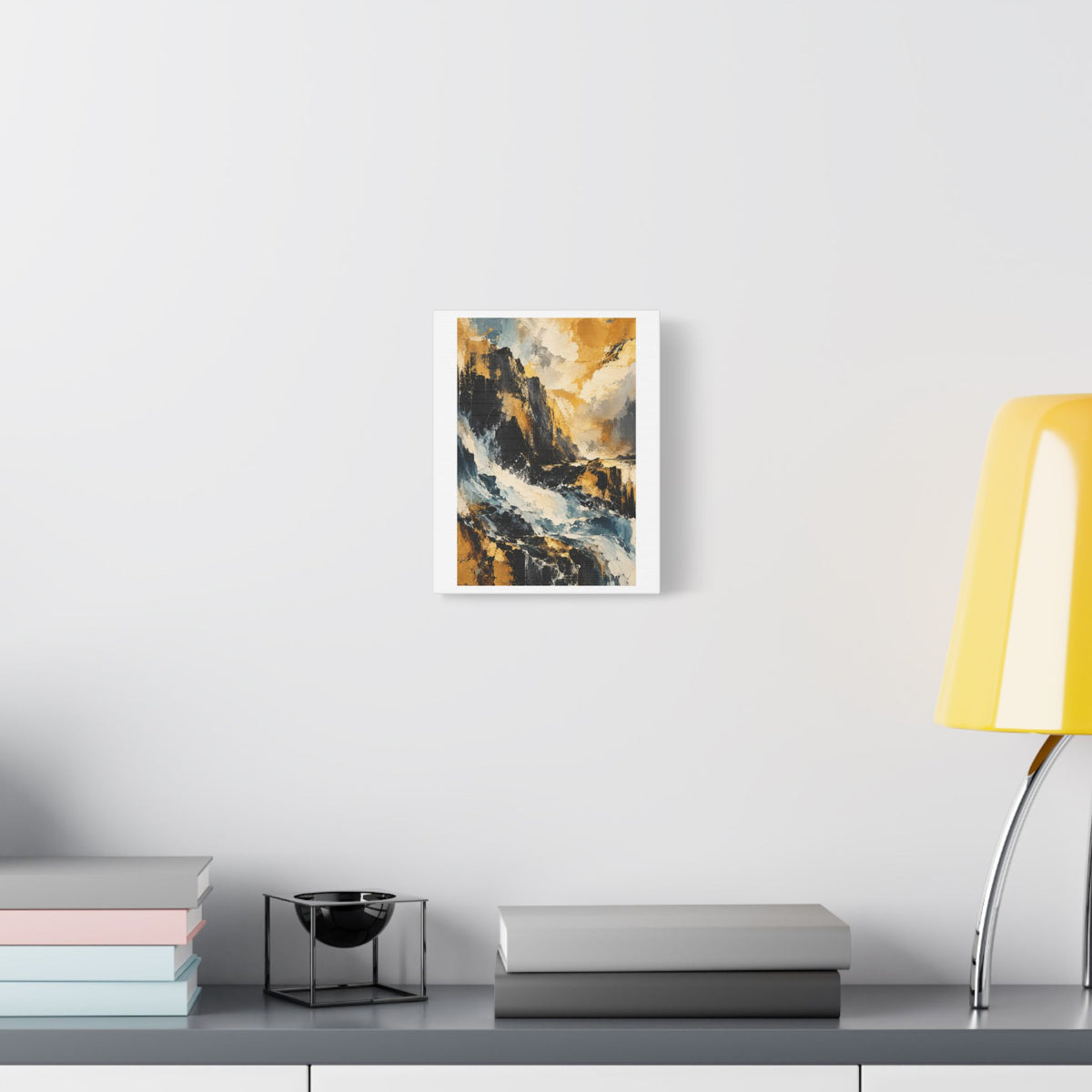 Storm Over Golden Mountains, Large Decor Art Print on Satin Canvas