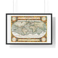 Map of the World 'Typus Orbis Terrarum' (1570-1595) by Abraham Ortelius, from the Original, Framed Art Print