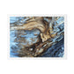 Abstract Painting of Light Brown and Blue Tree Bark, Canvas Art Print