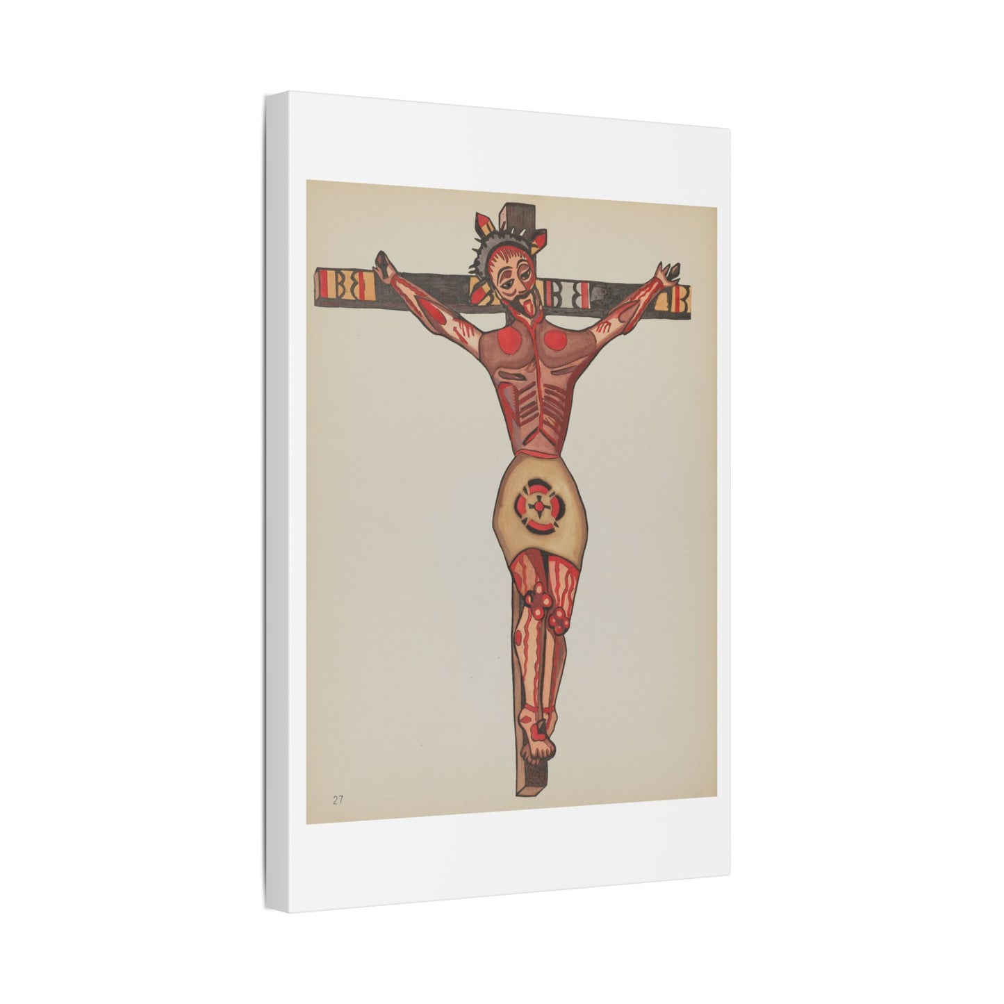 Plate 27 Christ Crucified from Portfolio Spanish Colonial Designs of New Mexico, from the Original, Canvas Art Print