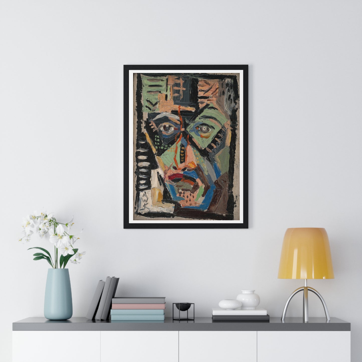 Man's Face by Arnold Peter Weisz Kubínčan (1927) from the Original, Framed Art Print
