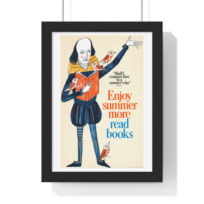 Enjoy Summer More, Read Books (1966) Vintage Poster by Bill Sokol, from the Original, Framed Art Print
