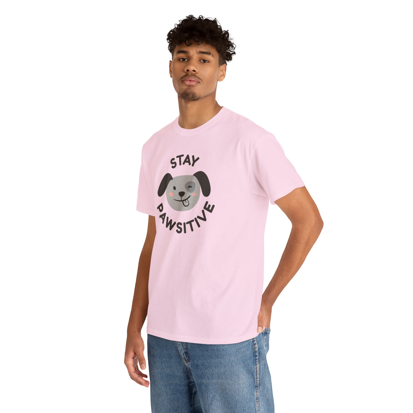 Stay Pawsitive Dog Lover's Cotton T-Shirt