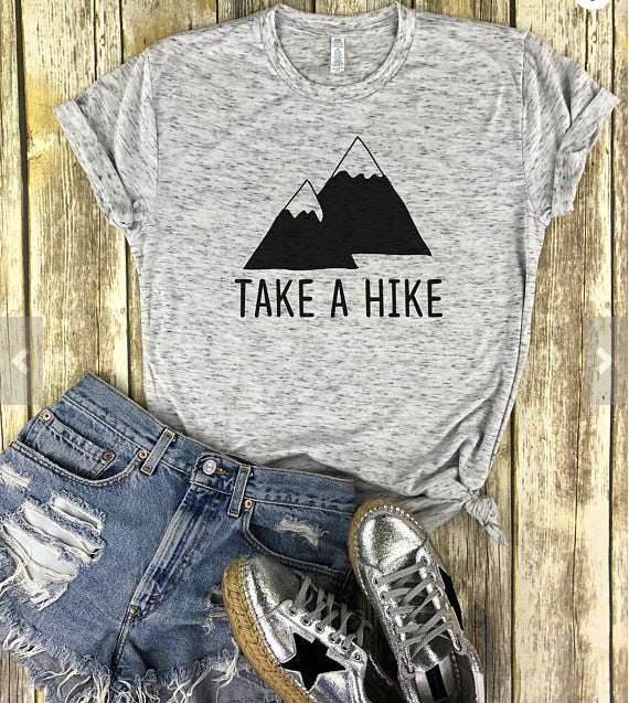 'Take a Hike' Hiking Mountain Print T-Shirt