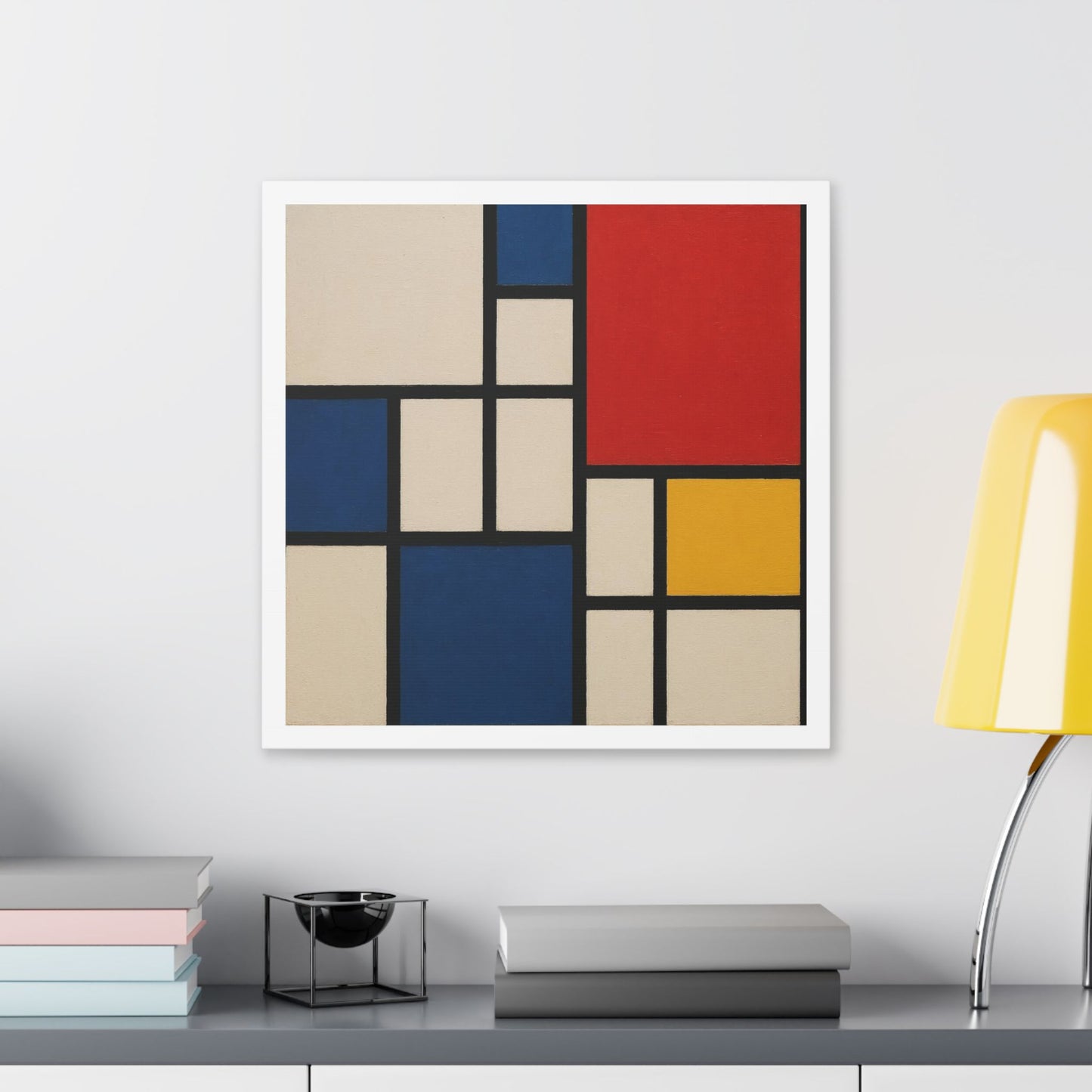 Abstract Artwork in the Style of Piet Mondrian 'Designed by AI' Canvas Art Print