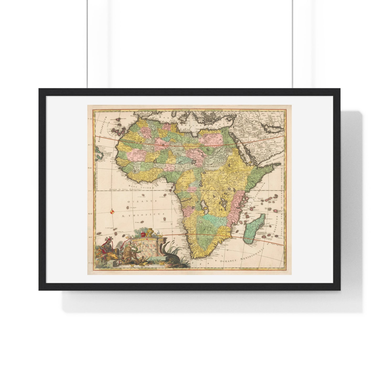 Antique Map of  Africa 'Kaart van Afrika' (circa 1690) by Carel Allard, from the Original, Framed Art Print