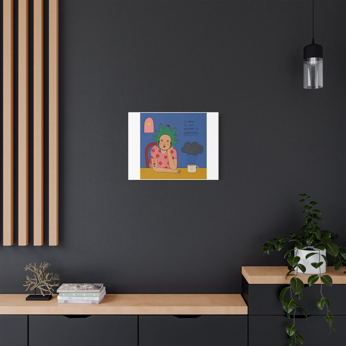 It's Fine V, Cartoon Art Print on Canvas