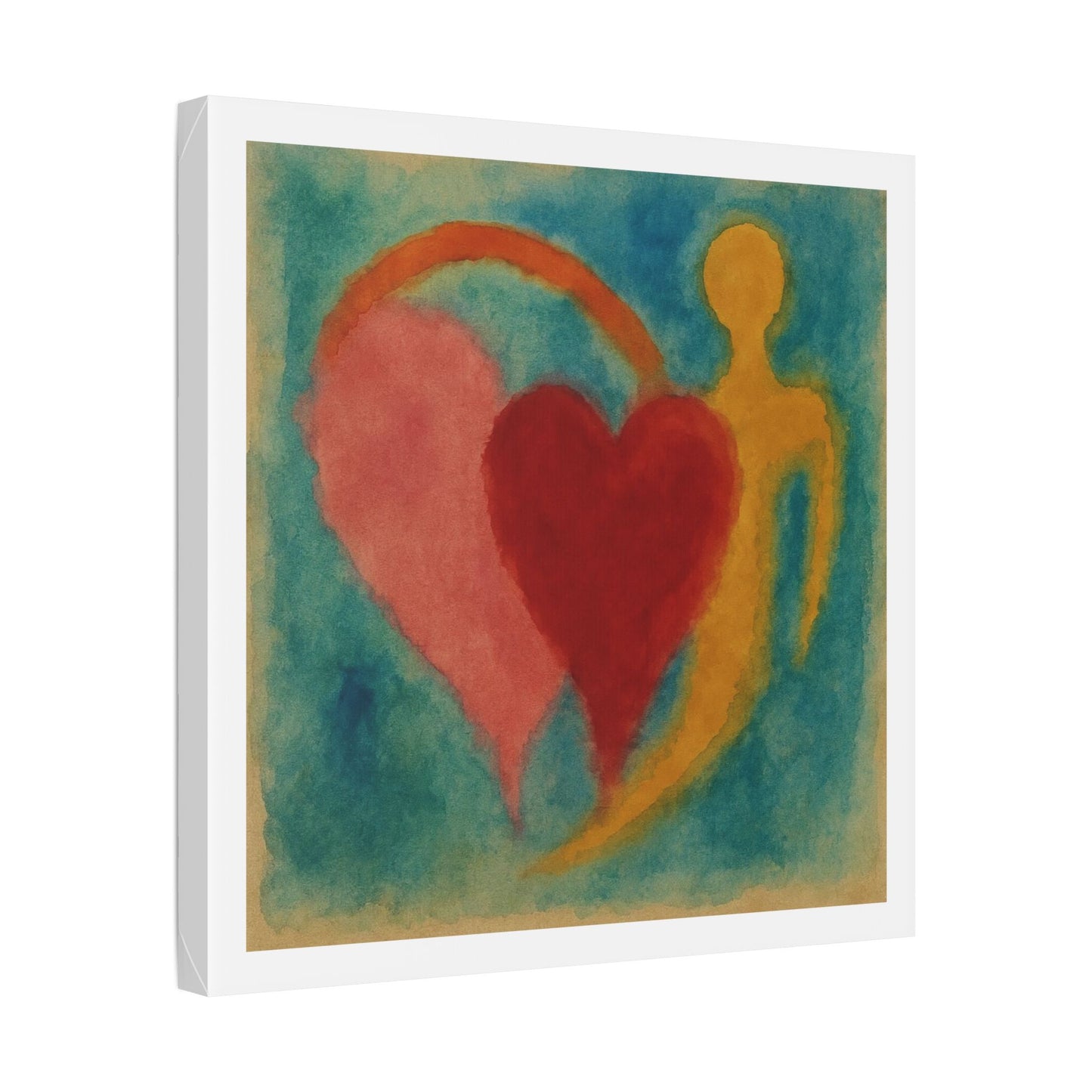 Love and Life in the Art Style of Helen Frankenthaller 'Designed by AI' Canvas Art Print