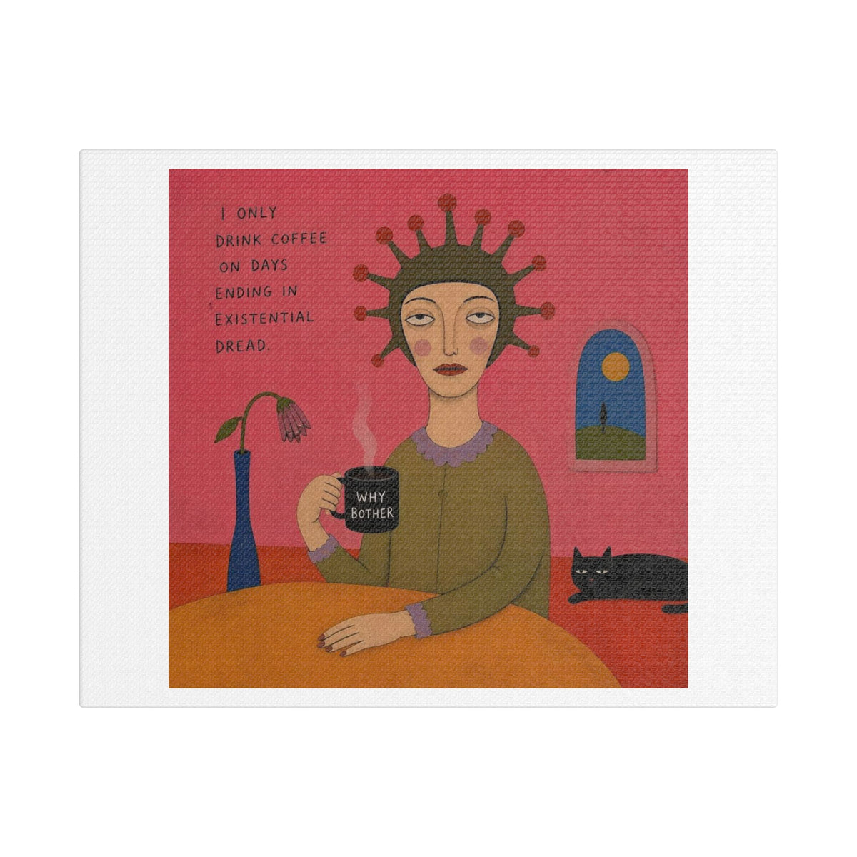 Why Bother? Cartoon Art Print on Canvas