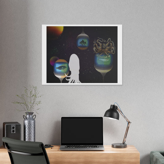 Visitors at the Exotic Earth Acquarium 'Designed by AI' Canvas Art Print