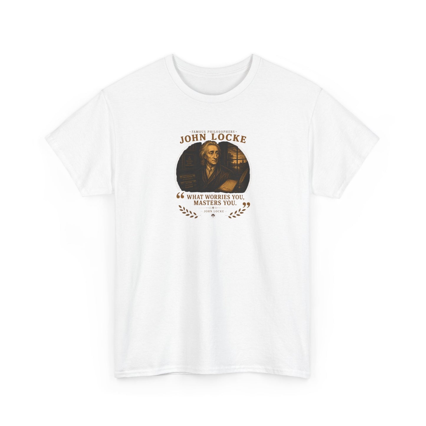 John Locke on Fear and the Human Mind, Philosophy Tribute T-Shirt