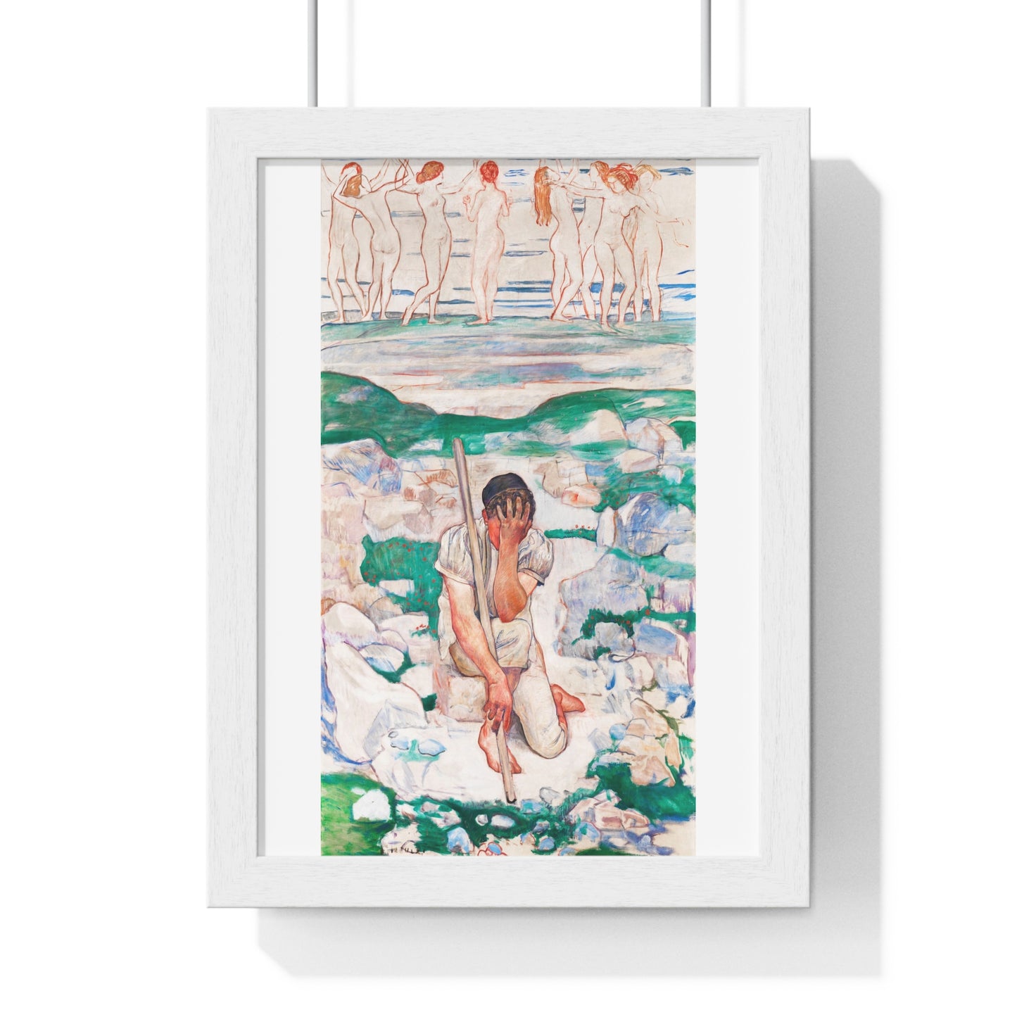 The Dream of the Shepherd 'Der Traum des Hirten' (1896) by Ferdinand Hodler, from the Original, Art Print on Canvas