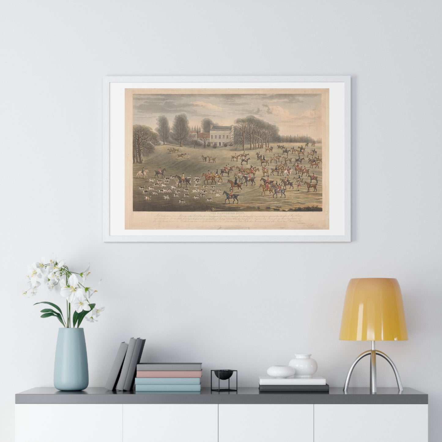 The Hampshire Hunt (1822) by Charles Turner, from the Original, Framed Art Print