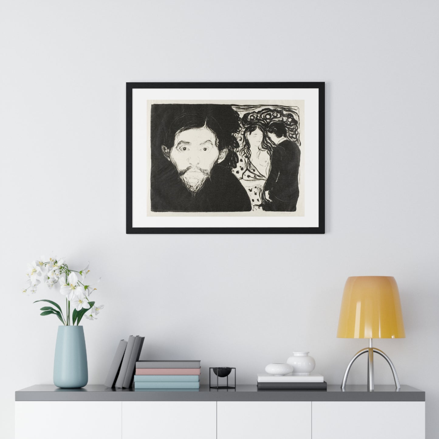 Jealousy I (1896) by Edvard Munch, from the Original, Framed Art Print