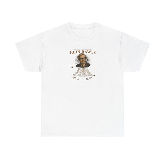 John Rawls on Justice, Philosophy Tribute T-Shirt