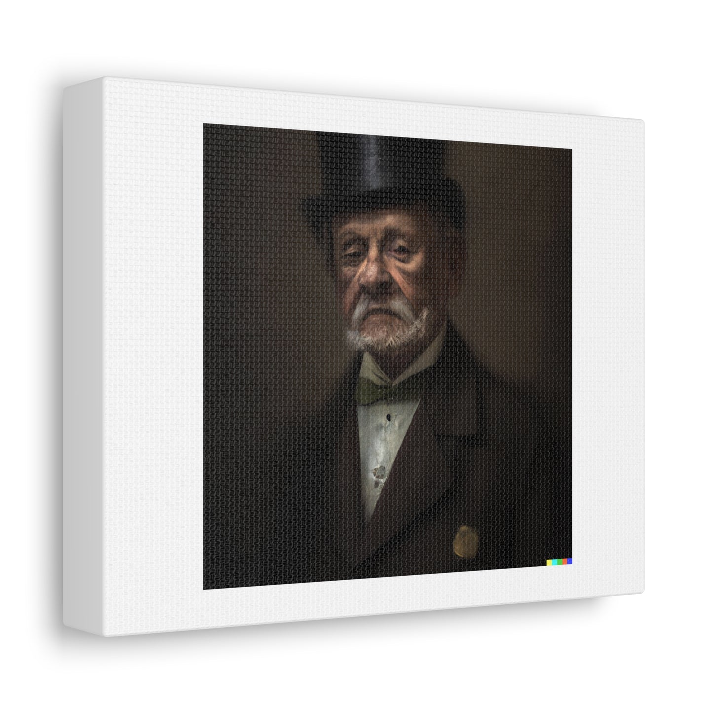 Victorian Era Portrait Of An Old Doctor Wearing a Hat Photorealistic 'Designed by AI' on Canvas