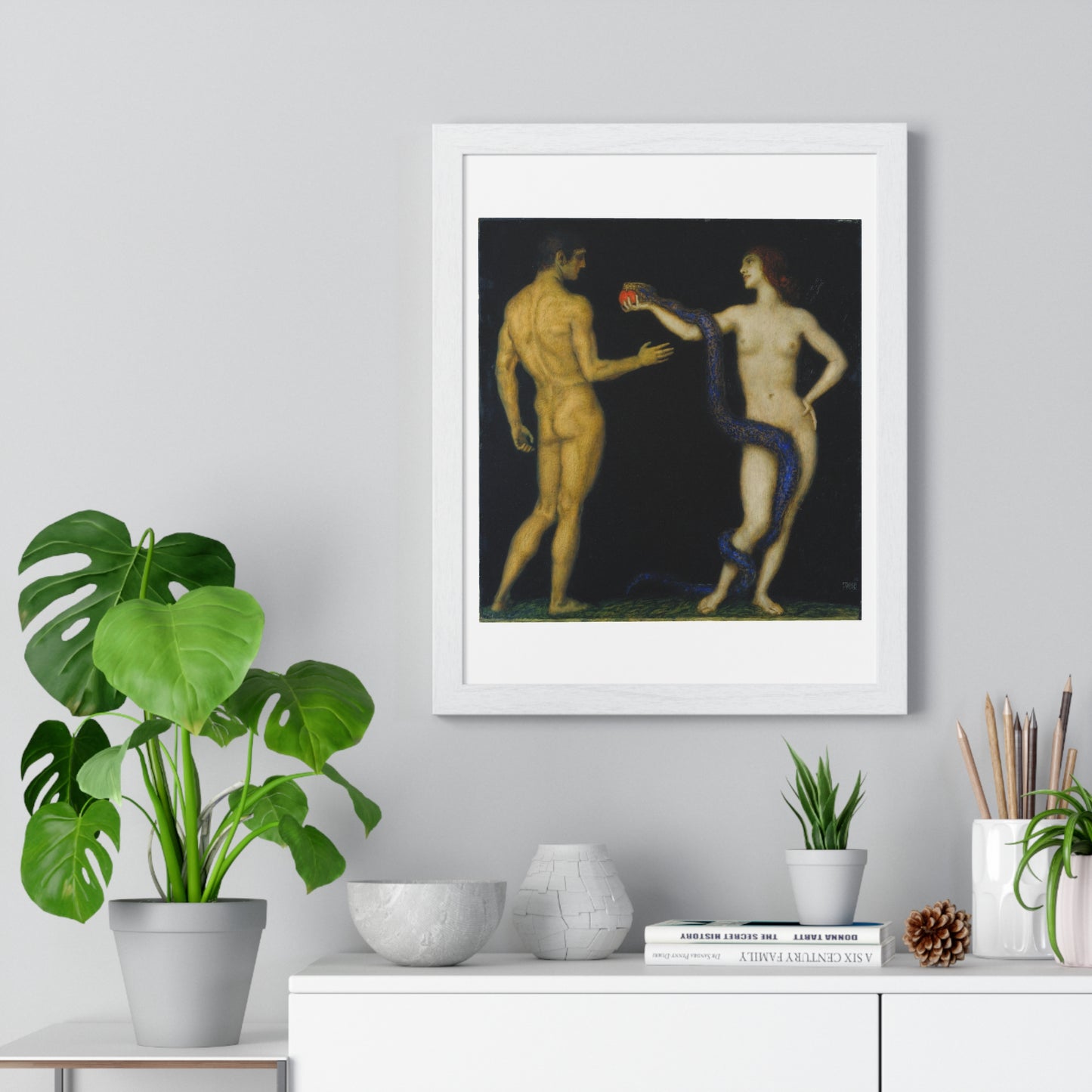 Adam and Eve (circa 1920) by Franz von Stuck, from the Original, Framed Art Print