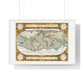 Map of the World 'Typus Orbis Terrarum' (1570-1595) by Abraham Ortelius, from the Original, Framed Art Print