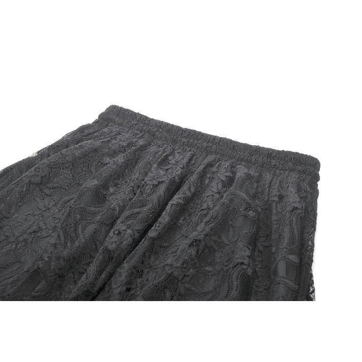 Dark in Love Vintage Gothic Lace-Layered Maxi Skirt