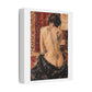 Textured Tapestry Portrait from Behind, Art Print on Satin Canvas, Stretched