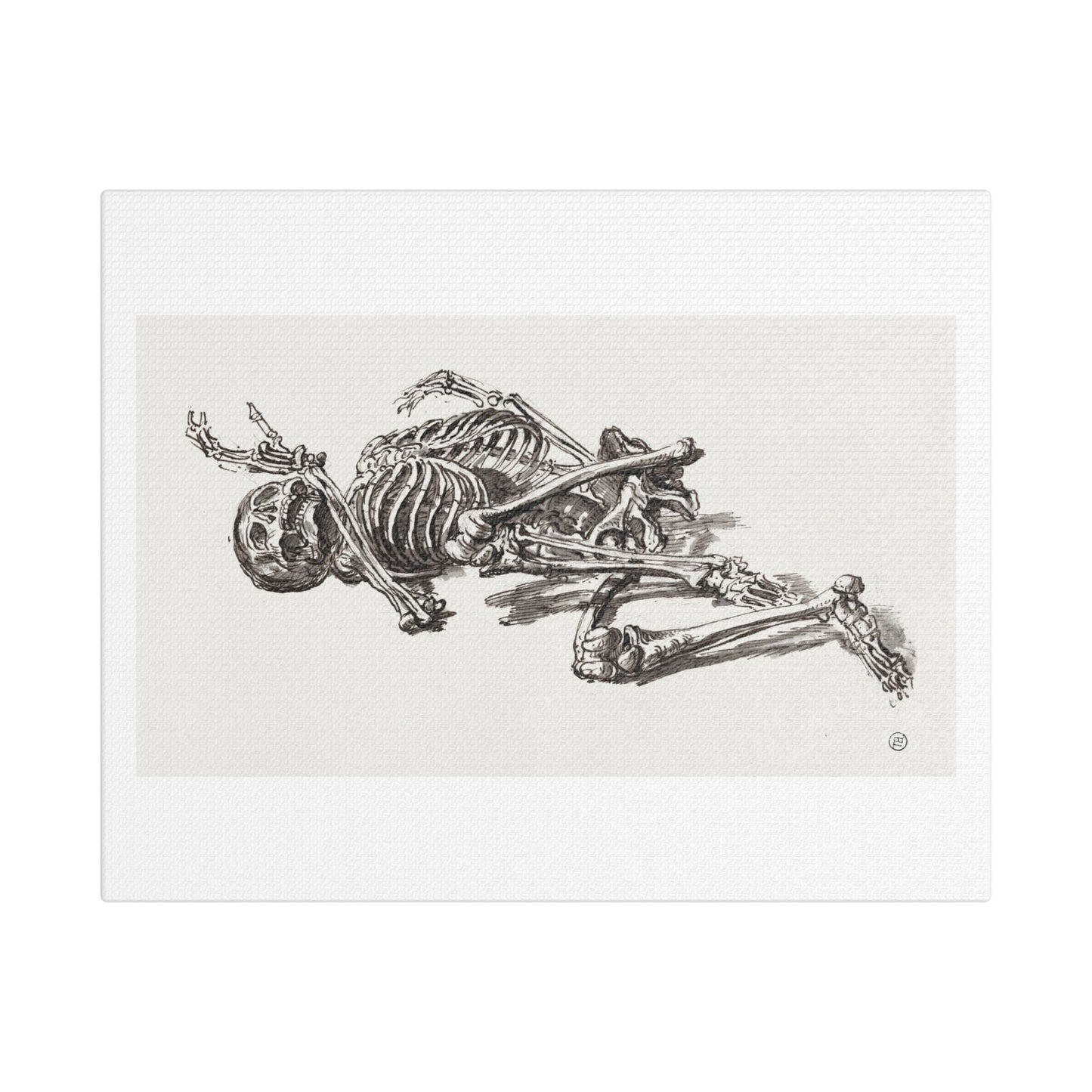 A Human Skeleton (1784-1859), Vintage Illustration by James Ward, Art Print on Canvas